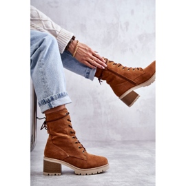 Women's Warm Boots On High Heel Camel Julieta brown 1