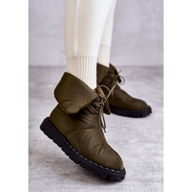 Women's Green Emelie insulated material boots 1