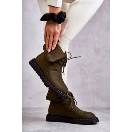 Women's Green Emelie insulated material boots 2