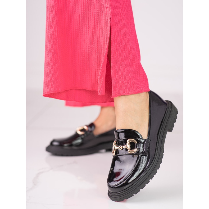 Black Shelovet women's shoes made of varnished ecological leather 1