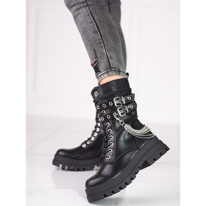 Shelovet women's workers with ornaments black 1