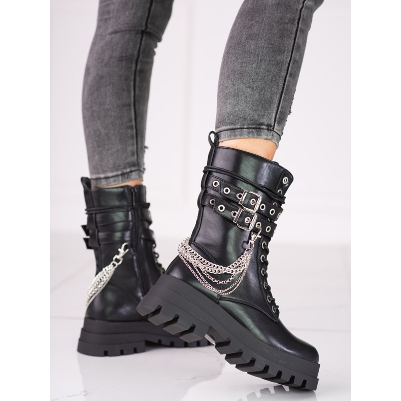 Shelovet women's workers with ornaments black 2