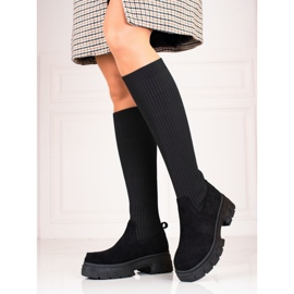 Women's Shelovet boots with a flexible upper black 1