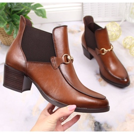 Brown Vinceza JAN150B women's slip-on boots 1