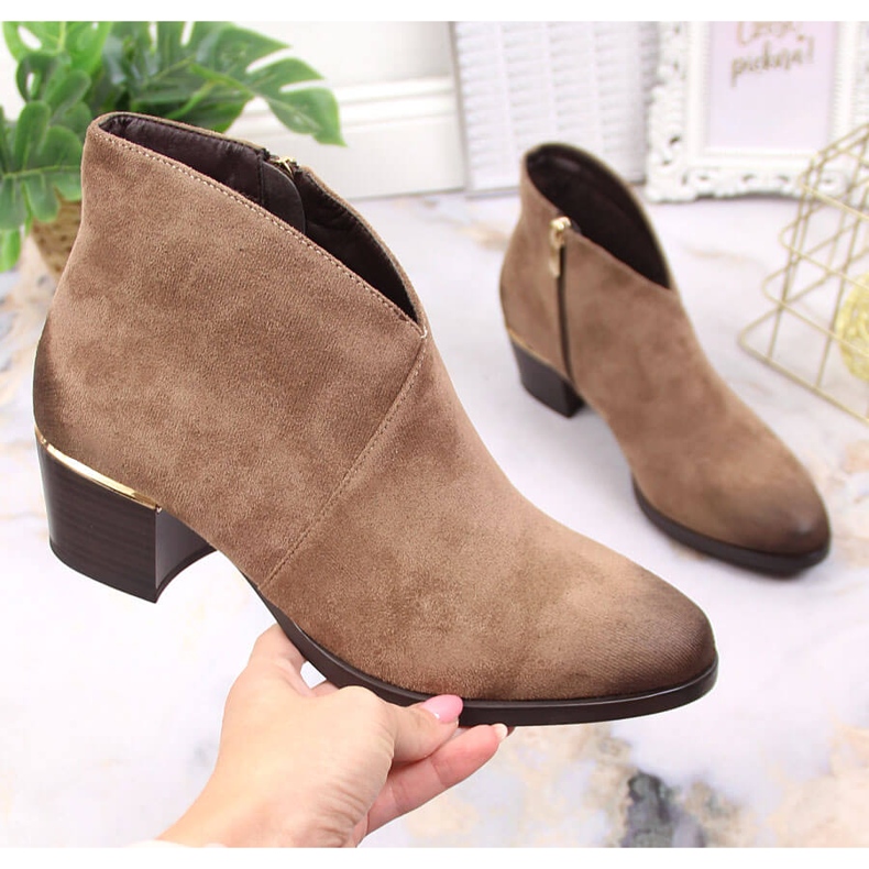 Filippo Beige suede warm women's boots Vinceza 1