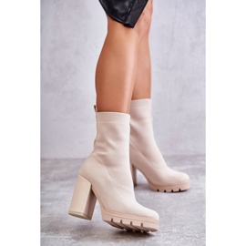 FB2 Women's Material Ankle Boots Beige Louve brown 1