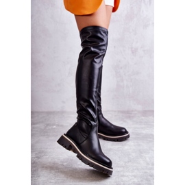 Leather boots over the knee GOE KK2N4024 Black 1