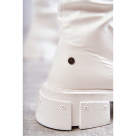 Leather Boots Over The Knee On A Flat Heel GOE KK2N4022 White 2