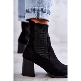 FE1 Women's Suede Boots With A Sock Black Montes 2