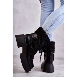 Women's Black Sanna snow boots with sheepskin 2