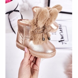 Children's Snow Boots With Fur With Ears Pink Gold Bunny golden 2