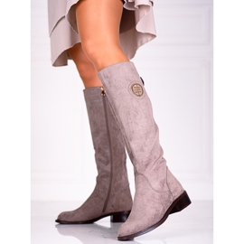 Women's boots with a decorative Shelovet slider beige 1