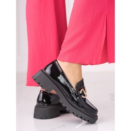Shelovet women's black lacquered loafers 1 Shelovet women's black lacquered loafers 1