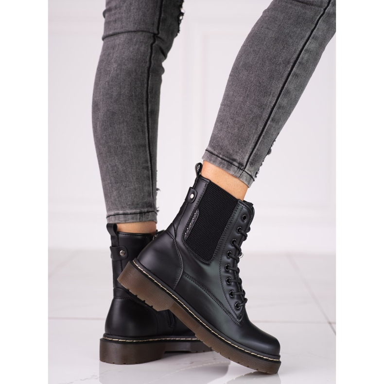 Women's Shelovet Jodhpur boots with lacing black 1