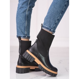 Black Shelovet women's boots with a flexible upper 1