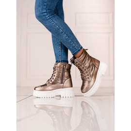 Ladies' brown snow boots with Shelovet lacing 1