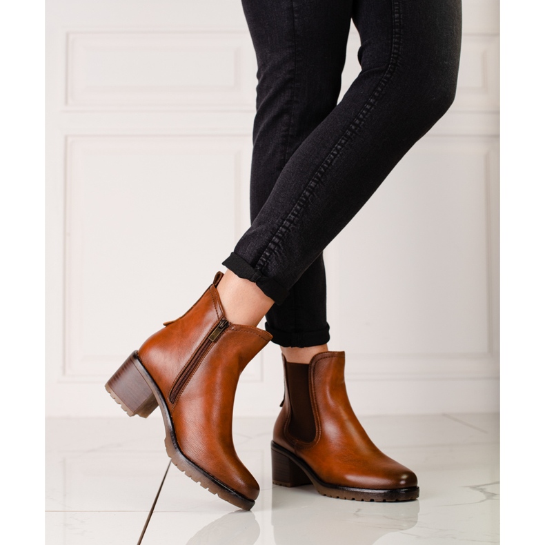Women's Shelovet Chelsea boots brown on the post 1 Women's Shelovet Chelsea boots brown on the post 1