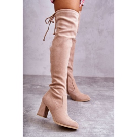 FE1 Classic Clarissa Beige Suede Thigh High Boots brown 1 FE1 Classic Clarissa Beige Suede Thigh High Boots brown 1