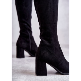 FE1 Classic Black Clarissa Suede Thigh High Boots 2