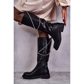 FS1 Women's Black Boots With Ornaments Black Finlay 1 FS1 Women's Black Boots With Ornaments Black Finlay 1