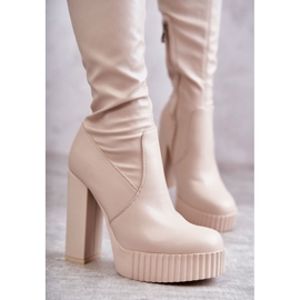 Leather High Boots On Beige Katrina Platform 2