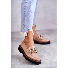 Vinceza Lacquered Loafers On Reidun Beige Platform brown 2