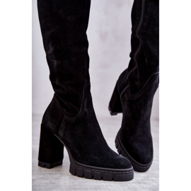 PA2 Fashionable Suede Black Thigh High Boots Estrela 2