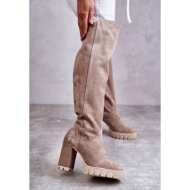 PA2 Women's Suede Thigh High Boots Beige Georgette 1 PA2 Women's Suede Thigh High Boots Beige Georgette 1