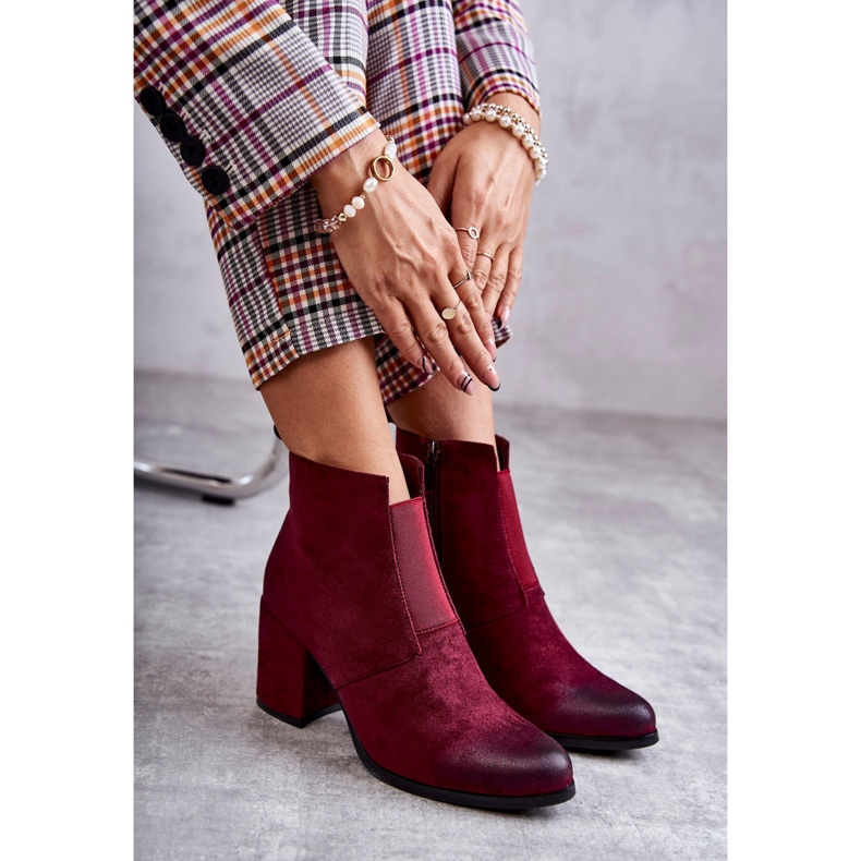 PL4 Classic Suede Booties La.Fi 260035WI-SU Burgundy red multicolored 2