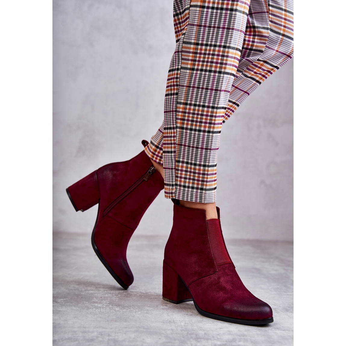 Burgundy sales booties boots