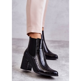 PL4 Snake Leather Booties La.Fi 260038B-XC Black 1