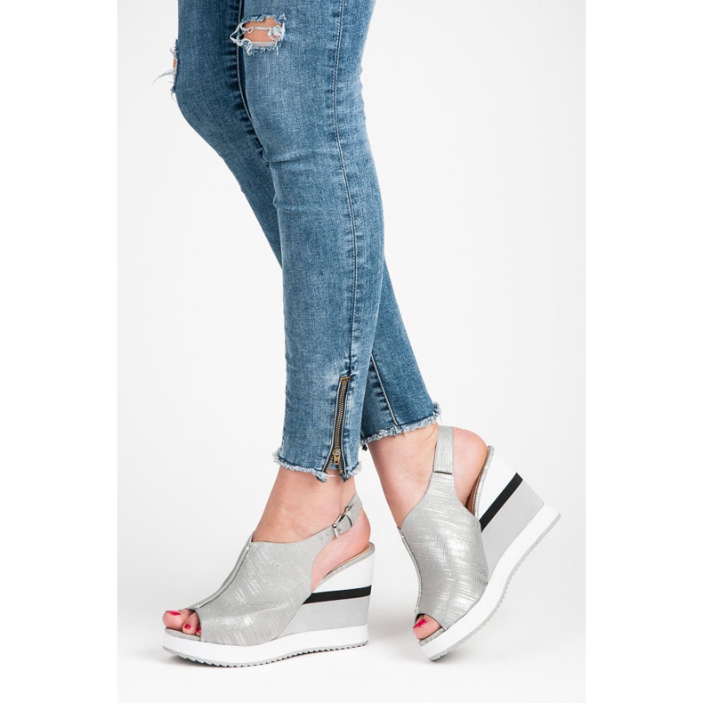 Vices Comfortable wedge shoes grey 2