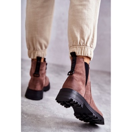 PJ1 Suede Warm Boots On A Flat Heel Light Brown Salome 2