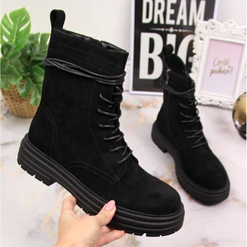 D&A Black OLI175B black suede trapper boots 1