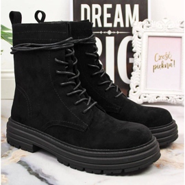 D&A Black OLI175B black suede trapper boots 2