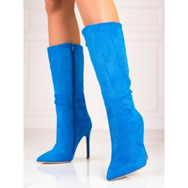 Women's boots on a pin Shelovet blue 2