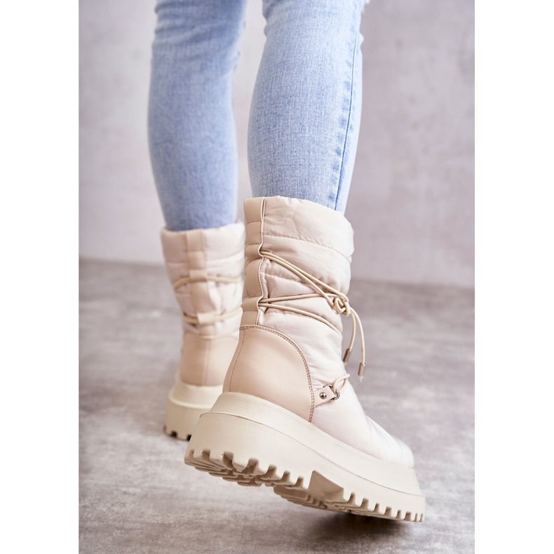 FS1 Women's Snow Boots On The Beige Lilou Platform 2