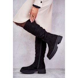 PE1 Women's Black Warm Knee-High Boots Helma 1