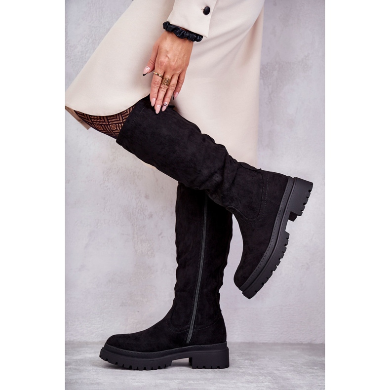 PE1 Women's Black Warm Knee-High Boots Helma 1