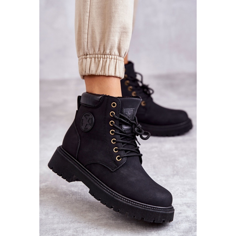 Leather Warm Boots Black Felizia 1