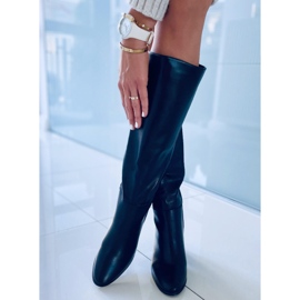 Leisha Black high-heeled boots 1