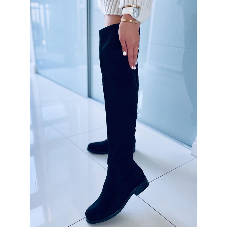 Flat Over-Knee Boots Colleen Black 1