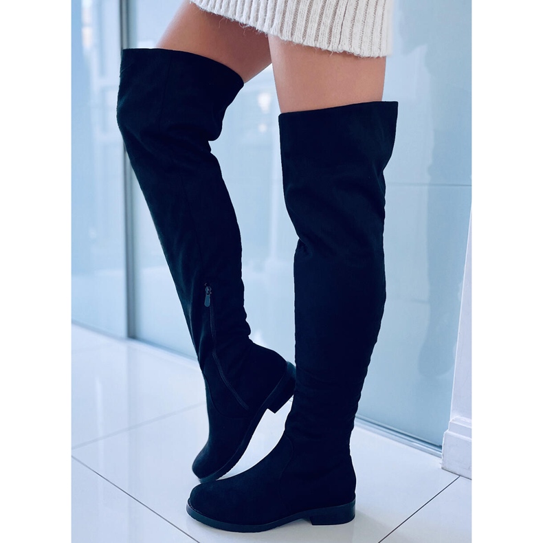 Flat Over-Knee Boots Colleen Black 2
