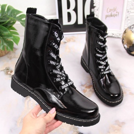 Women's boots, varnished insulated black Vinceza 1
