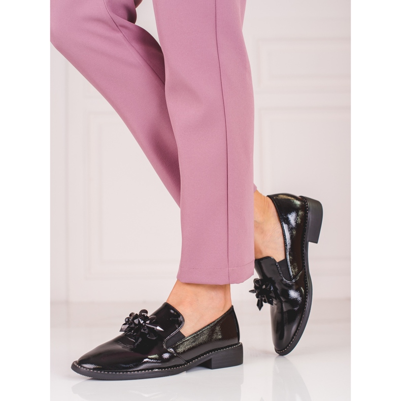 Women's Shelovet suede lords with embellishment black 1