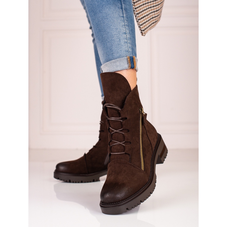 W. Potocki Potocki brown suede women's workwear 1