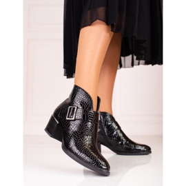 Vinceza Women's boots on a low Shelovet post with a buckle black 1