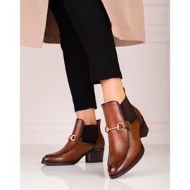 Brown women's boots, Jodhpur heel Vinceza 1