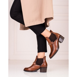 Brown women's boots, Jodhpur heel Vinceza 2