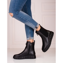 W. Potocki Black Potocki women's platform boots 1